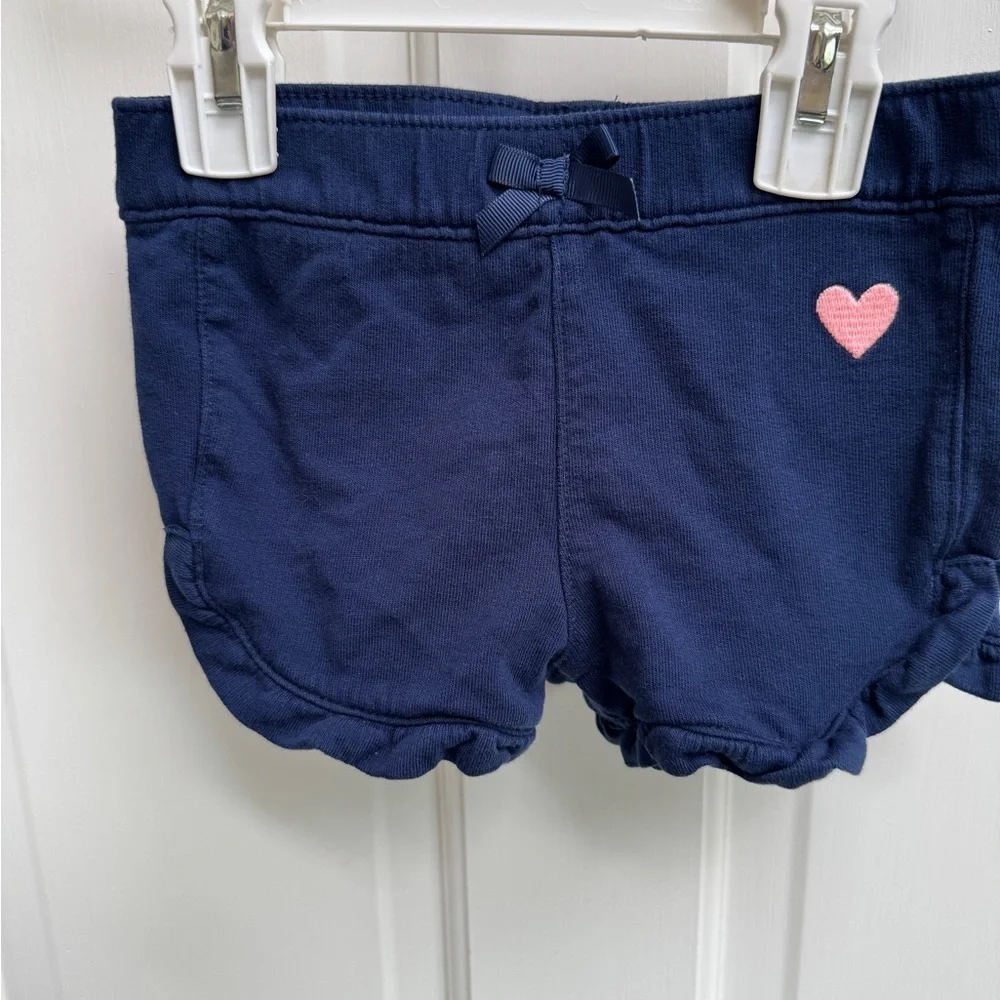 NWOT Simple Joys by Carter’s 3T Girls Blue Soft Shorts with Pink Heart